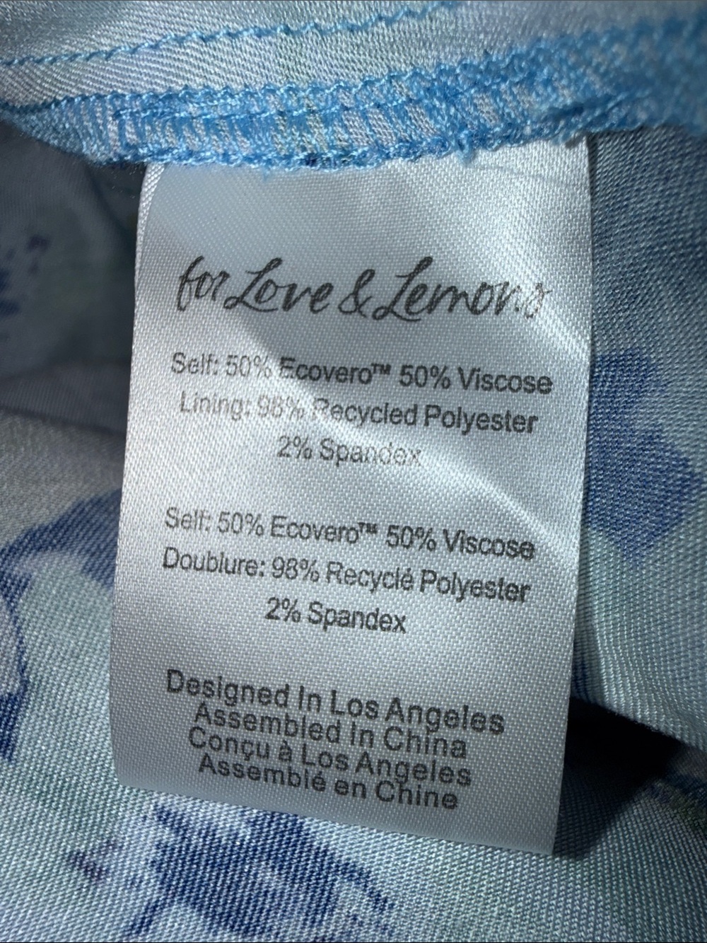 For Love & Lemons Astor Mini Dress In Blue NWT Size Medium - Picture 8 of 9